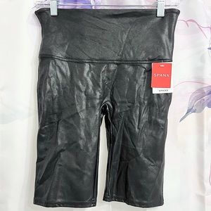 NWT Spanx Faux Leather Bike Shorts